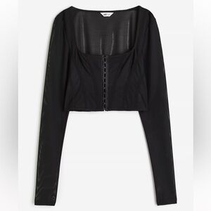 New H&M Studio 2023 Sheer Corset-Style Top, size L